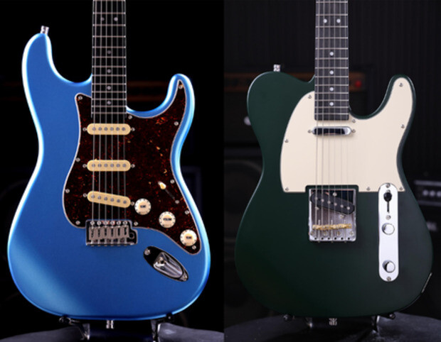 Patina 3 Series PS-3 and PT-3 Guitars in Sherwood Green and Lake Placid Blue Patina 3 Series PS-3 and PT-3 Guitars in Sherwood Green and Lake Placid Blue